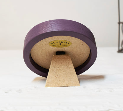 Purple Round Shaped Wooden Photo Frame 8”x8”, 7”x7”, 6"x6", 5"x5", 4"x4", 3"x3", 2.5"x2.5"