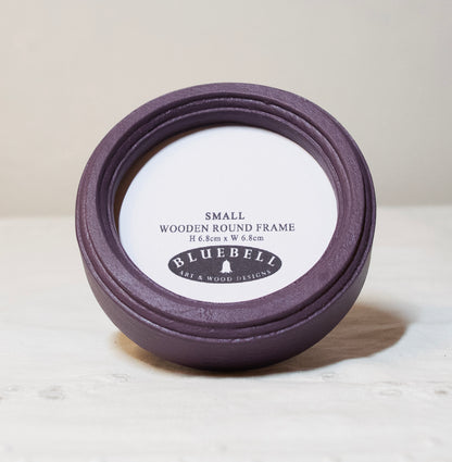 Purple Round Shaped Wooden Photo Frame 8”x8”, 7”x7”, 6"x6", 5"x5", 4"x4", 3"x3", 2.5"x2.5"