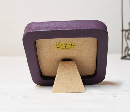 Purple Square Wooden Photo Frame 8”x8”, 7”x7”, 6"x6", 5"x5", 4"x4", 3"x3", 2.5"x2.5"