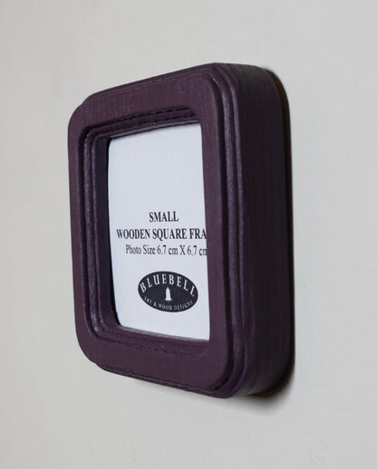Purple Square Wooden Photo Frame 8”x8”, 7”x7”, 6"x6", 5"x5", 4"x4", 3"x3", 2.5"x2.5"