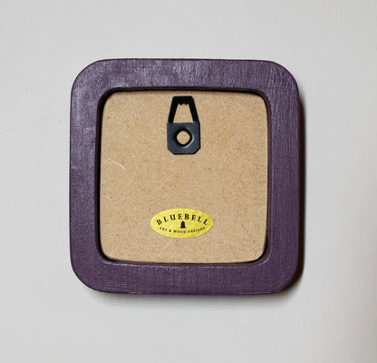 Purple Square Wooden Photo Frame 8”x8”, 7”x7”, 6"x6", 5"x5", 4"x4", 3"x3", 2.5"x2.5"