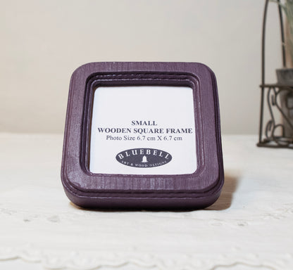 Purple Square Wooden Photo Frame 8”x8”, 7”x7”, 6"x6", 5"x5", 4"x4", 3"x3", 2.5"x2.5"