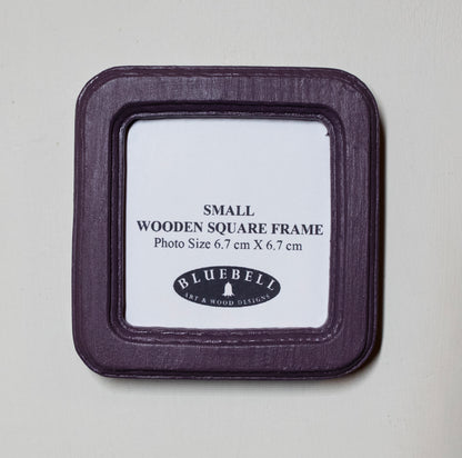 Purple Square Wooden Photo Frame 8”x8”, 7”x7”, 6"x6", 5"x5", 4"x4", 3"x3", 2.5"x2.5"