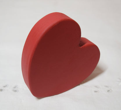 Red Wooden Love Heart Shelf Sitter Ornament 3"x3", 2"x2"