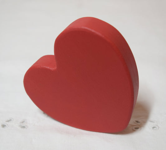 Red Wooden Love Heart Shelf Sitter Ornament 3"x3", 2"x2"