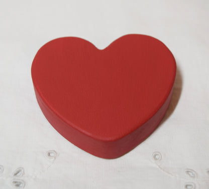 Red Wooden Love Heart Shelf Sitter Ornament 3"x3", 2"x2"