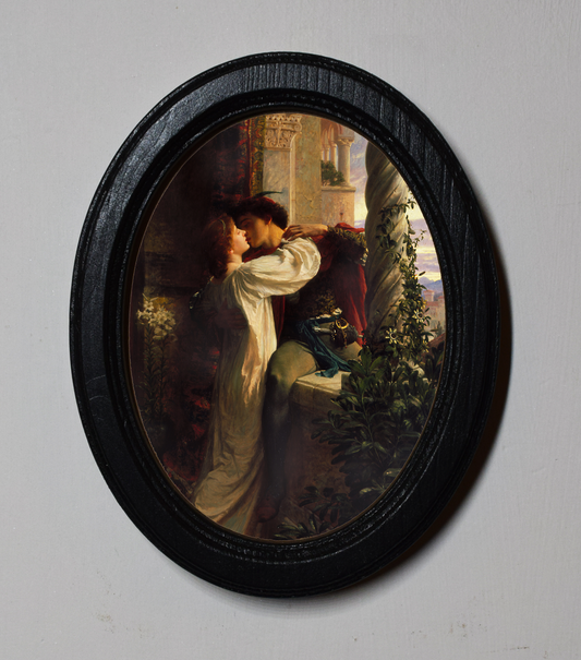 Romeo And Juliet Frank Bernard Dicksee 4" x 6" Oval Wooden Framed Classic Art Print