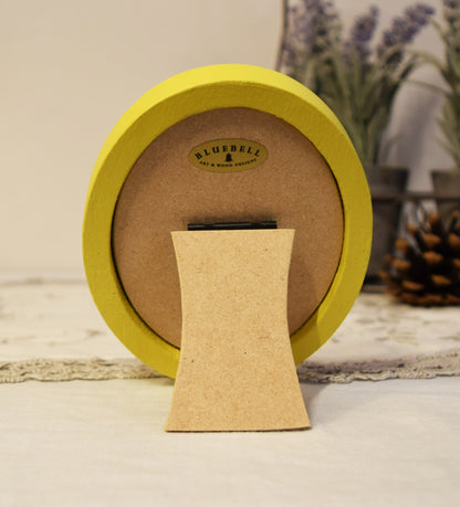 Yellow Oval Wooden Photo Frame A3 / 12"x16.5", A4 / 8"x12", A5 / 6"x 8", 11"x14", 5"x7", 4"x6", 3.5"x5", 3"x4", 2.5"x3.5", 2"x3"