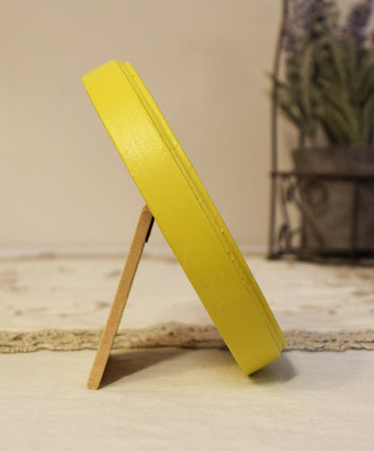 Yellow Oval Wooden Photo Frame A3 / 12"x16.5", A4 / 8"x12", A5 / 6"x 8", 11"x14", 5"x7", 4"x6", 3.5"x5", 3"x4", 2.5"x3.5", 2"x3"