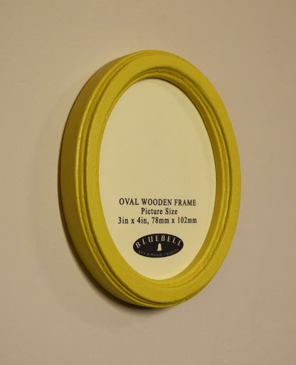 Yellow Oval Wooden Photo Frame A3 / 12"x16.5", A4 / 8"x12", A5 / 6"x 8", 11"x14", 5"x7", 4"x6", 3.5"x5", 3"x4", 2.5"x3.5", 2"x3"