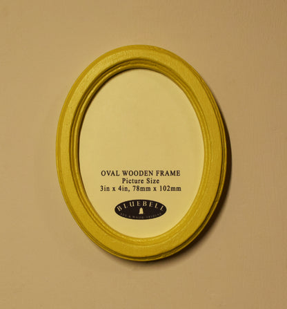 Yellow Oval Wooden Photo Frame A3 / 12"x16.5", A4 / 8"x12", A5 / 6"x 8", 11"x14", 5"x7", 4"x6", 3.5"x5", 3"x4", 2.5"x3.5", 2"x3"