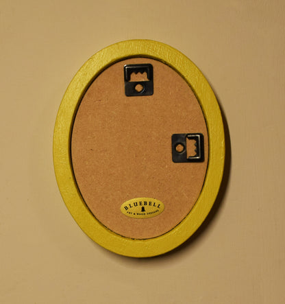 Yellow Oval Wooden Photo Frame A3 / 12"x16.5", A4 / 8"x12", A5 / 6"x 8", 11"x14", 5"x7", 4"x6", 3.5"x5", 3"x4", 2.5"x3.5", 2"x3"