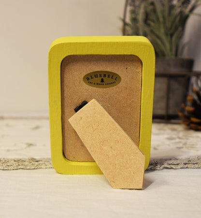 Yellow Rectangle Wooden Photo Frame A3 / 12"x16.5", A4 / 8"x12", A5 / 6"x 8", 11"x14", 5"x7", 4"x6", 3.5"x5", 3"x4", 2.5"x3.5", 2"x3"