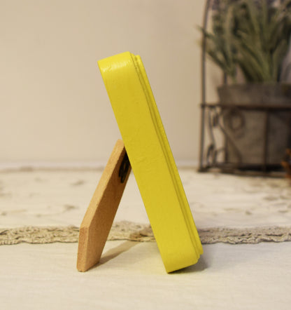Yellow Rectangle Wooden Photo Frame A3 / 12"x16.5", A4 / 8"x12", A5 / 6"x 8", 11"x14", 5"x7", 4"x6", 3.5"x5", 3"x4", 2.5"x3.5", 2"x3"