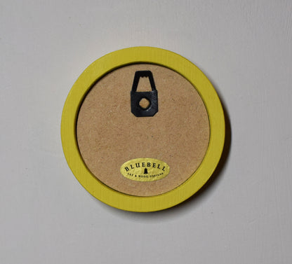 Yellow Round Shaped Wooden Photo Frame 8”x8”, 7”x7”, 6"x6", 5"x5", 4"x4", 3"x3", 2.5"x2.5"