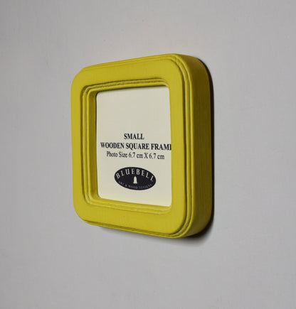 Yellow Square Wooden Photo Frame 8”x8”, 7”x7”, 6"x6", 5"x5", 4"x4", 3"x3", 2.5"x2.5"