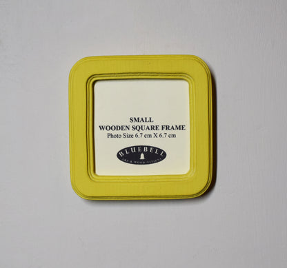 Yellow Square Wooden Photo Frame 8”x8”, 7”x7”, 6"x6", 5"x5", 4"x4", 3"x3", 2.5"x2.5"