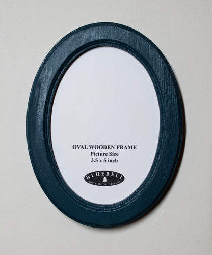 Teal Blue Oval Wooden Photo Frame A3 / 12"x16.5", A4 / 8"x12", A5 / 6"x 8", 11"x14", 5"x7", 4"x6", 3.5"x5", 3"x4", 2.5"x3.5", 2"x3"