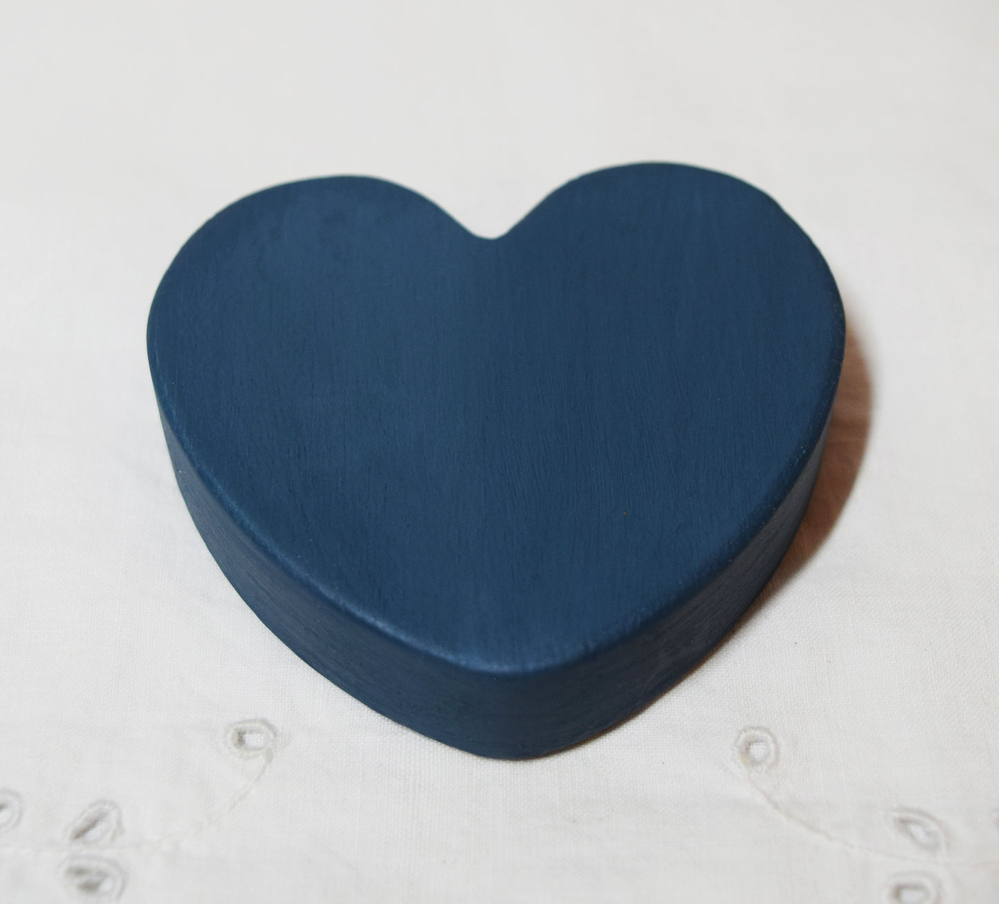 Teal Blue Wooden Love Heart Shelf Sitter Ornament 3"x3", 2"x2"