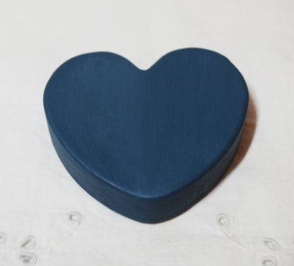 Teal Blue Wooden Love Heart Shelf Sitter Ornament 3"x3", 2"x2"