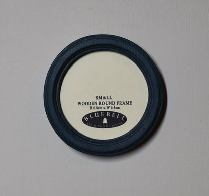 Teal Blue Round Shaped Wooden Photo Frame 8”x8”, 7”x7”, 6"x6", 5"x5", 4"x4", 3"x3", 2.5"x2.5"