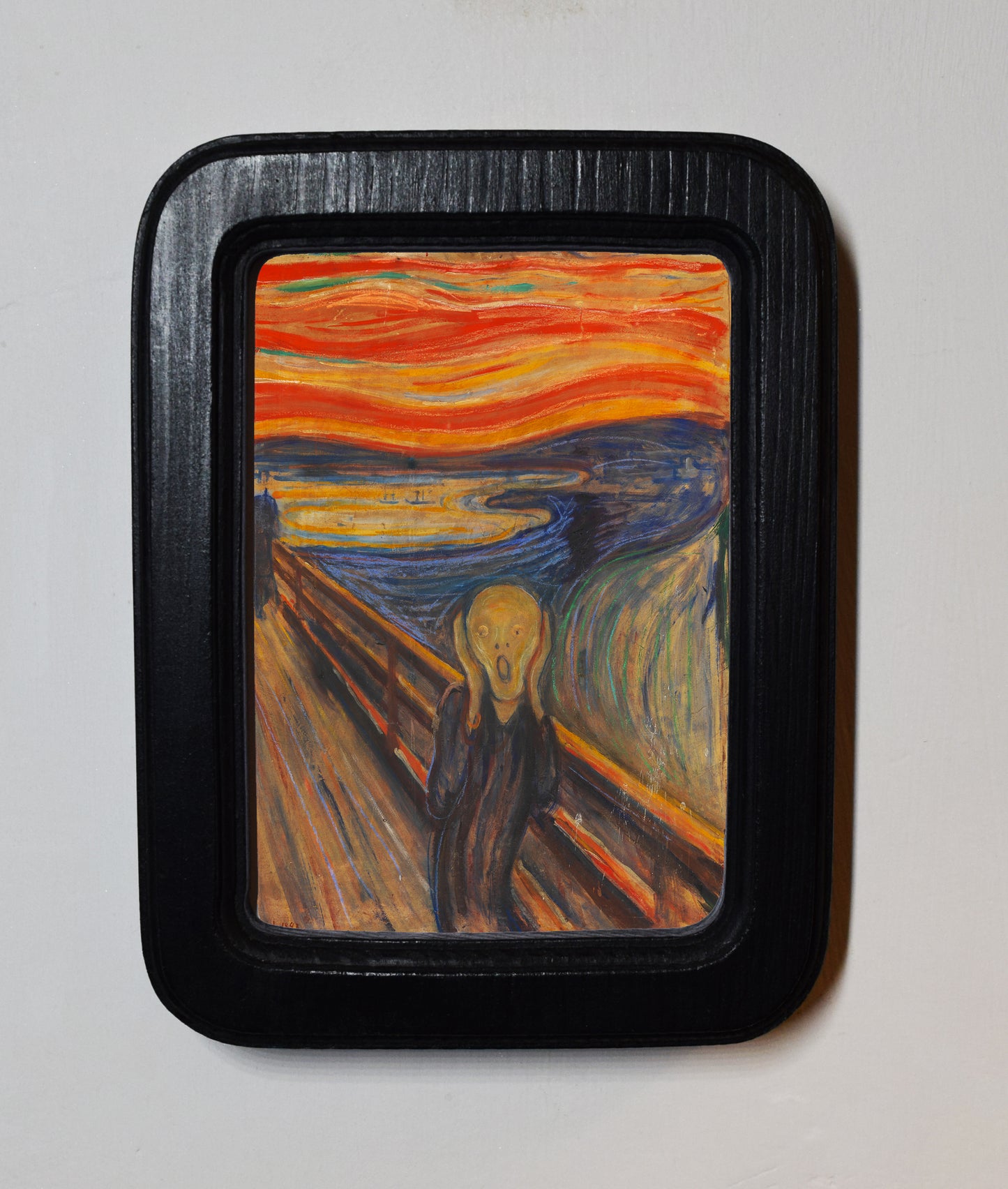 The Scream Edvard Munch 1893 4" x 6" Rectangle Roman Edged Wooden Framed Classic Art Print