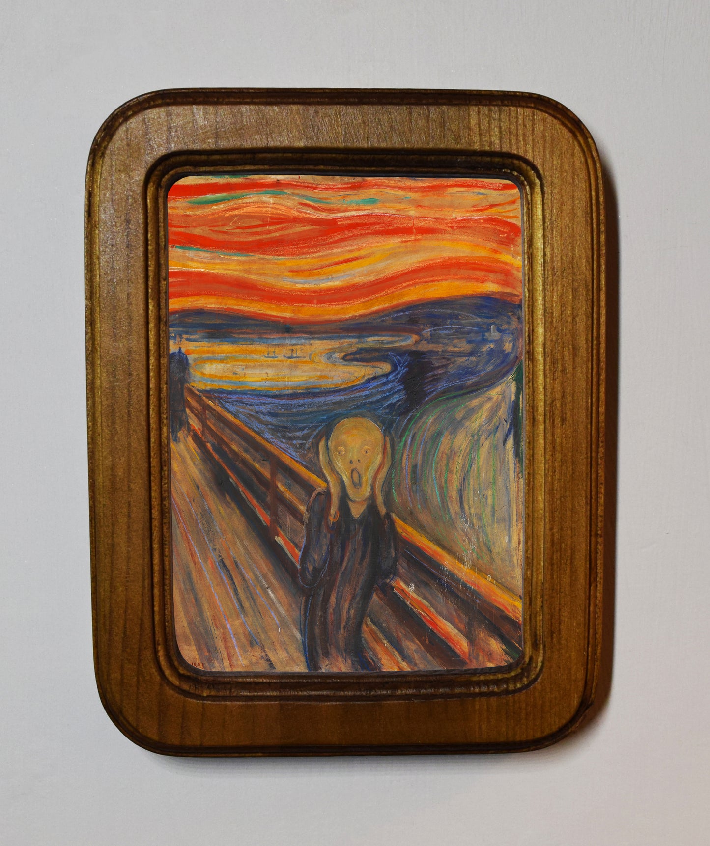 The Scream Edvard Munch 1893 4" x 6" Rectangle Roman Edged Wooden Framed Classic Art Print