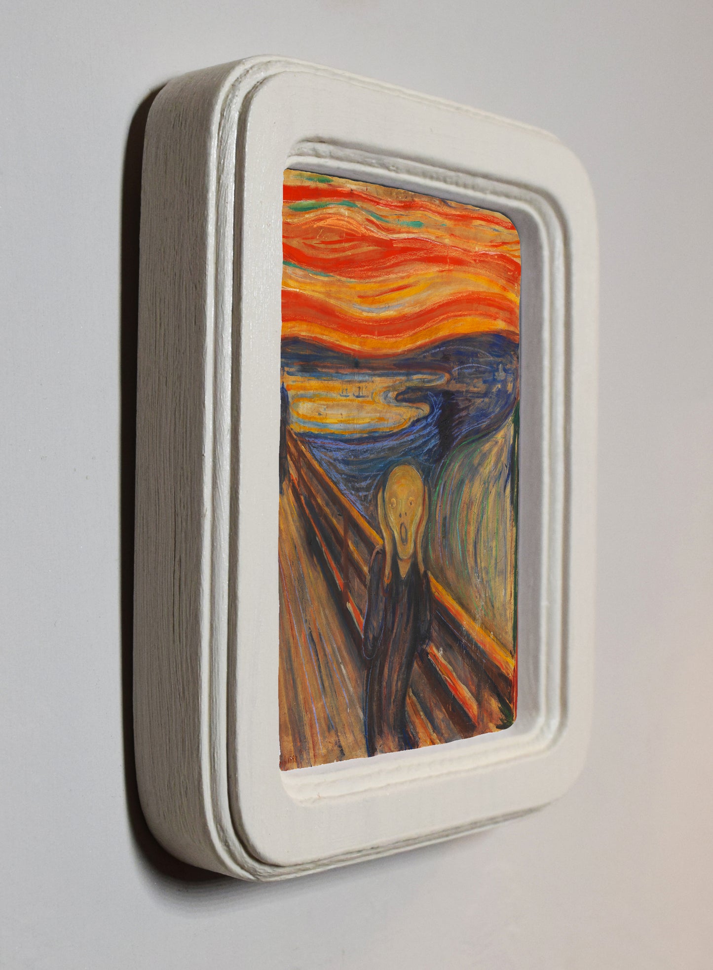 The Scream Edvard Munch 1893 4" x 6" Rectangle Roman Edged Wooden Framed Classic Art Print