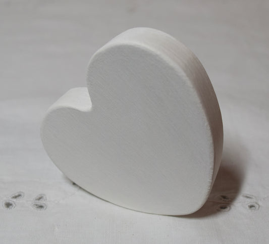 White Wooden Love Heart Shelf Sitter Ornament 3"x3", 2"x2"
