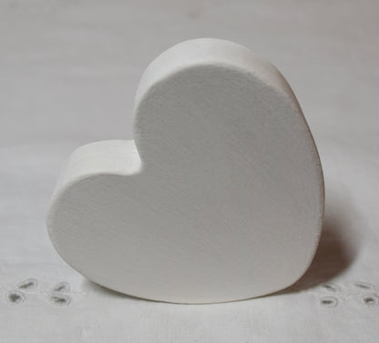 White Wooden Love Heart Shelf Sitter Ornament 3"x3", 2"x2"
