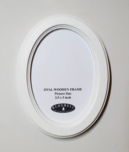 White Oval Wooden Photo Frame A3 / 12"x16.5", A4 / 8"x12", A5 / 6"x 8", 11"x14", 5"x7", 4"x6", 3.5"x5", 3"x4", 2.5"x3.5", 2"x3"