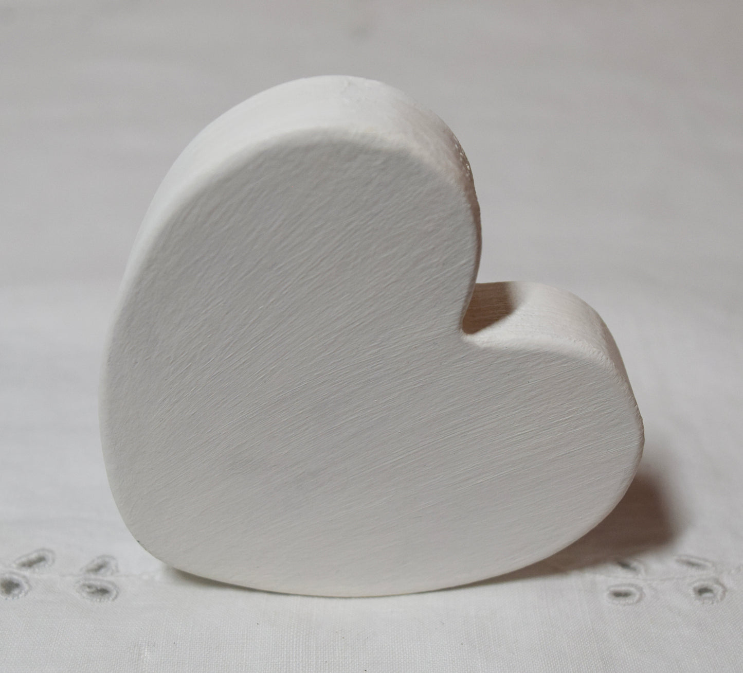 White Wooden Love Heart Shelf Sitter Ornament 3"x3", 2"x2"