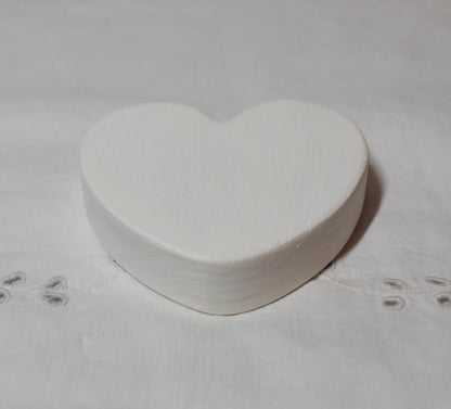 White Wooden Love Heart Shelf Sitter Ornament 3"x3", 2"x2"