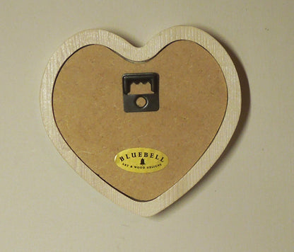 White Heart Shaped Wooden Photo Frame 4"x4", 3"x3"
