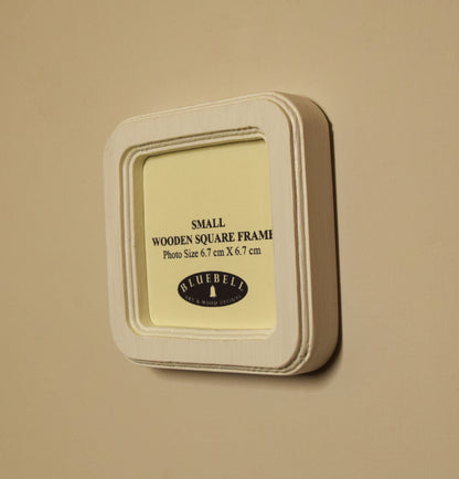 White Square Wooden Photo Frame 8”x8”, 7”x7”, 6"x6", 5"x5", 4"x4", 3"x3", 2.5"x2.5"