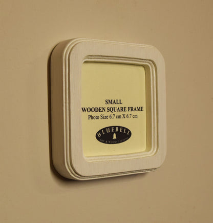 White Square Wooden Photo Frame 8”x8”, 7”x7”, 6"x6", 5"x5", 4"x4", 3"x3", 2.5"x2.5"