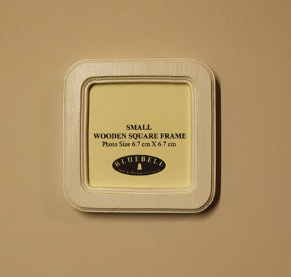 White Square Wooden Photo Frame 8”x8”, 7”x7”, 6"x6", 5"x5", 4"x4", 3"x3", 2.5"x2.5"