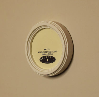 White Round Shaped Wooden Photo Frame 8”x8”, 7”x7”, 6"x6", 5"x5", 4"x4", 3"x3", 2.5"x2.5"