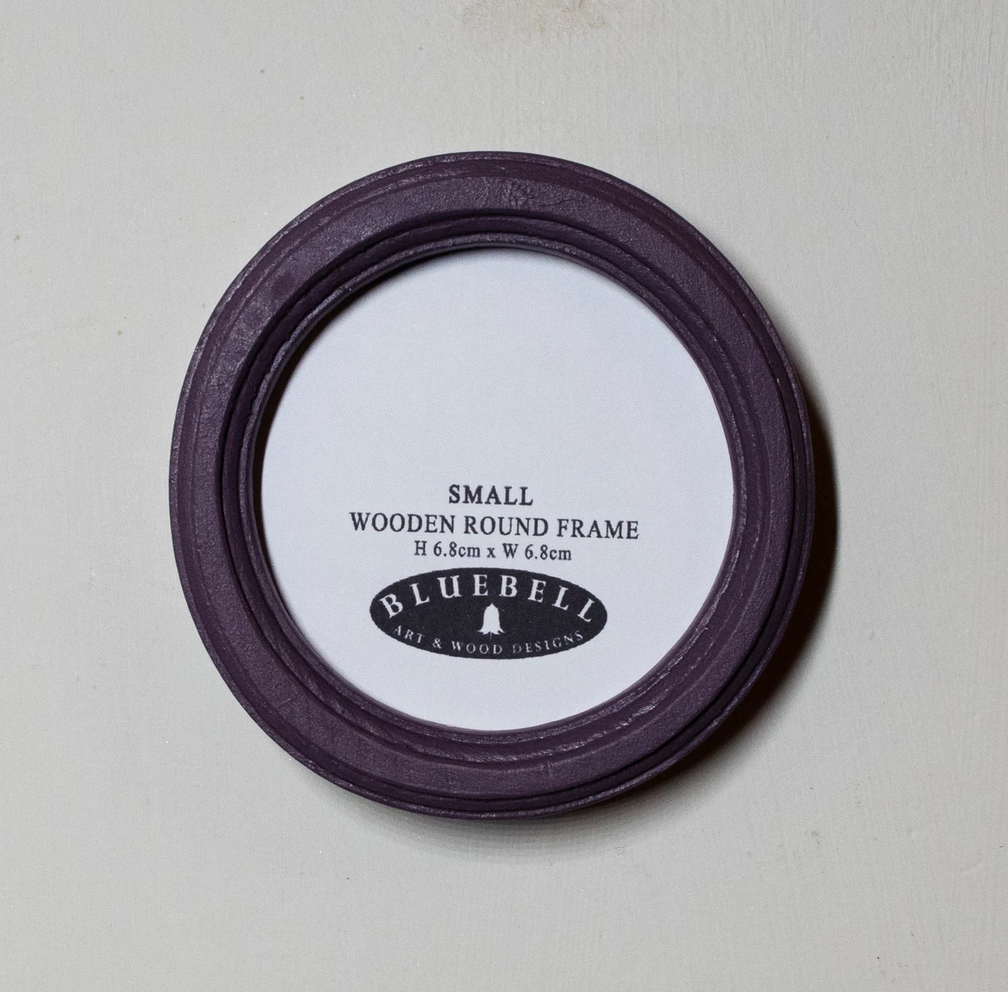 Purple Round Shaped Wooden Photo Frame 8”x8”, 7”x7”, 6"x6", 5"x5", 4"x4", 3"x3", 2.5"x2.5"