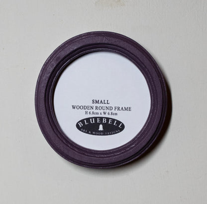 Purple Round Shaped Wooden Photo Frame 8”x8”, 7”x7”, 6"x6", 5"x5", 4"x4", 3"x3", 2.5"x2.5"