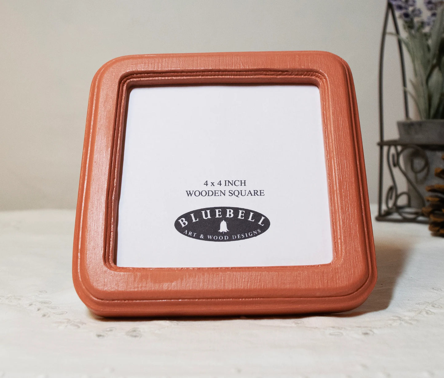 Coral Pink Square Wooden Photo Frame 8”x8”, 7”x7”, 6"x6", 5"x5", 4"x4", 3"x3", 2.5"x2.5"
