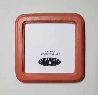 Coral Pink Square Wooden Photo Frame 8”x8”, 7”x7”, 6"x6", 5"x5", 4"x4", 3"x3", 2.5"x2.5"