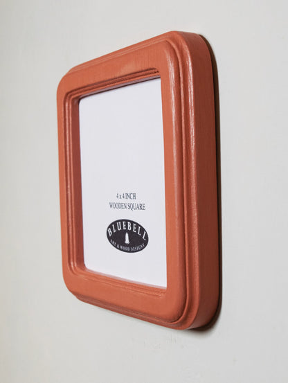 Coral Pink Square Wooden Photo Frame 8”x8”, 7”x7”, 6"x6", 5"x5", 4"x4", 3"x3", 2.5"x2.5"