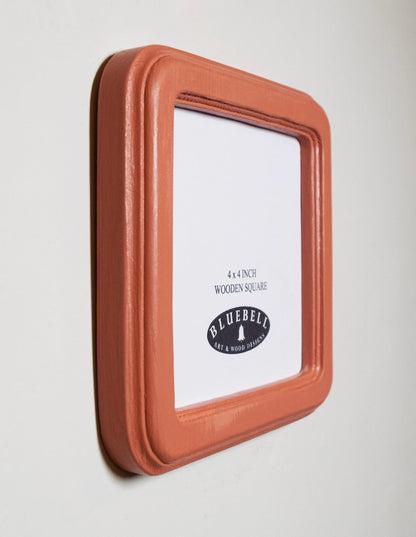 Coral Pink Square Wooden Photo Frame 8”x8”, 7”x7”, 6"x6", 5"x5", 4"x4", 3"x3", 2.5"x2.5"