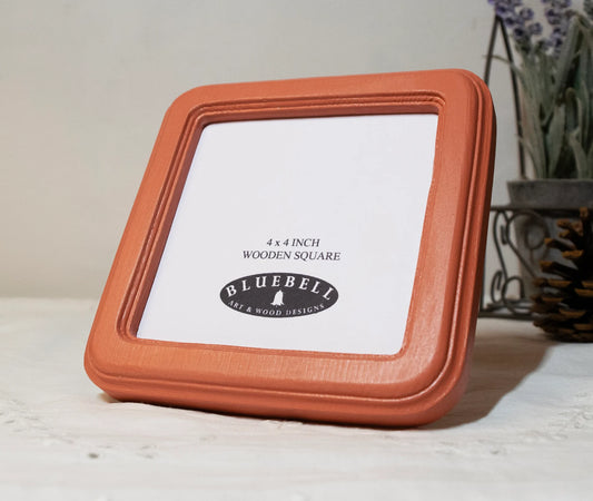 Coral Pink Square Wooden Photo Frame 8”x8”, 7”x7”, 6"x6", 5"x5", 4"x4", 3"x3", 2.5"x2.5"