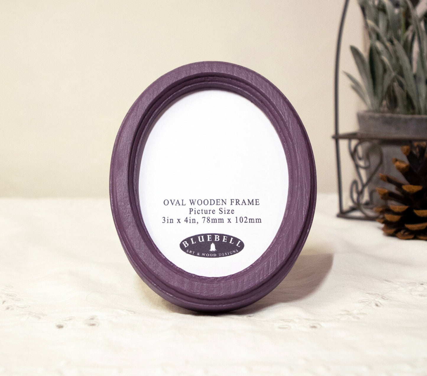 Purple Oval Wooden Photo Frame A3 / 12"x16.5", A4 / 8"x12", A5 / 6"x 8", 11"x14", 5"x7", 4"x6", 3.5"x5", 3"x4", 2.5"x3.5", 2"x3"