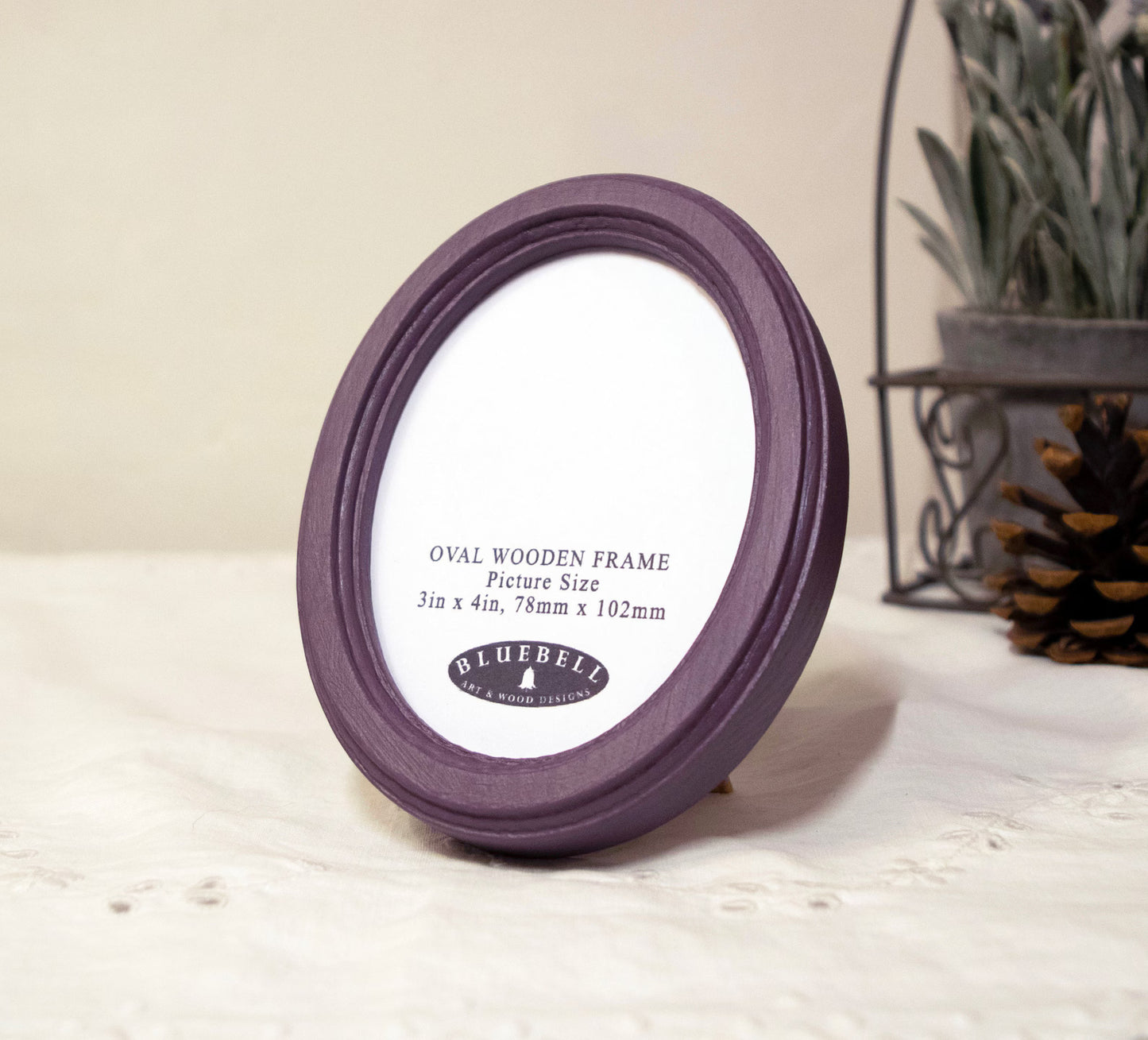 Purple Oval Wooden Photo Frame A3 / 12"x16.5", A4 / 8"x12", A5 / 6"x 8", 11"x14", 5"x7", 4"x6", 3.5"x5", 3"x4", 2.5"x3.5", 2"x3"