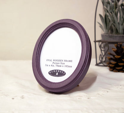 Purple Oval Wooden Photo Frame A3 / 12"x16.5", A4 / 8"x12", A5 / 6"x 8", 11"x14", 5"x7", 4"x6", 3.5"x5", 3"x4", 2.5"x3.5", 2"x3"