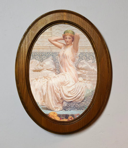 Silver Albert Joseph Moore Light Oak Oval Wooden Framed Classic Art Print 3"x4", 3.5"x5", 4"x6"