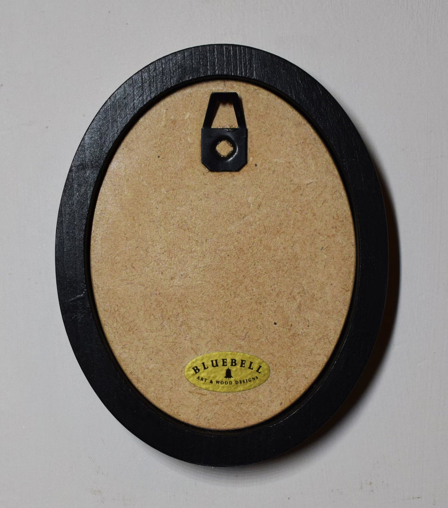 The Black Cat Spooky Halloween Oval Wooden Framed Print 3"x4"